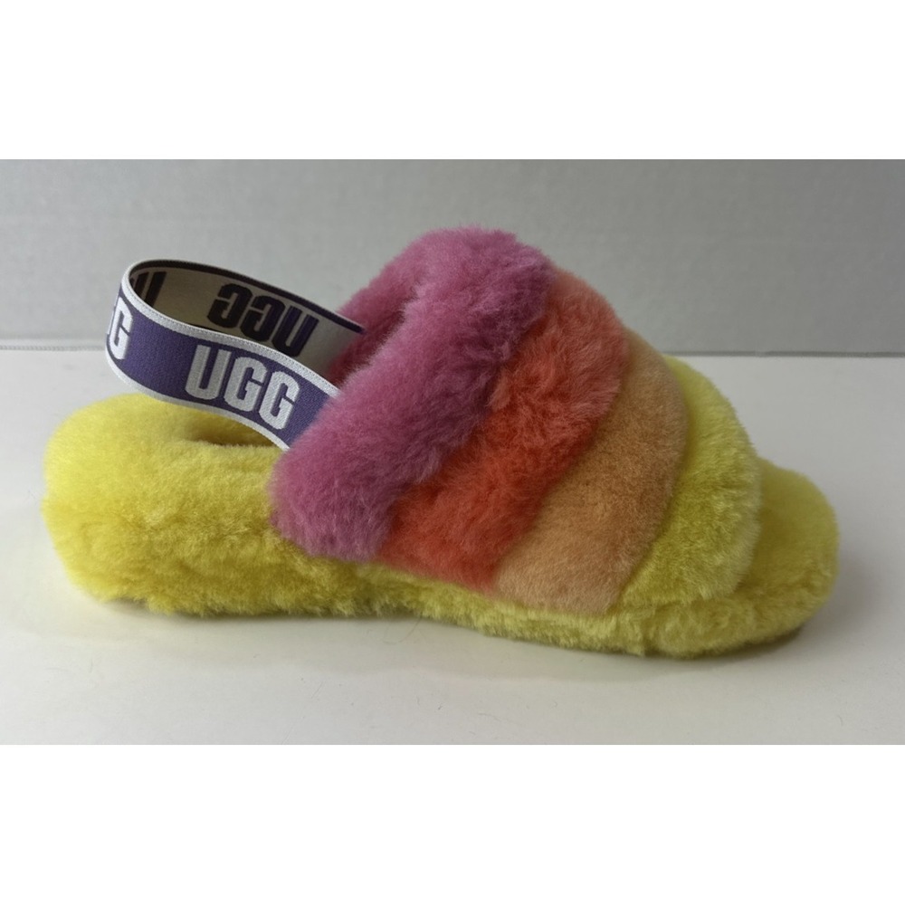 UGG Rainbow Fluff Yeah Slide Sandals Women's Size 8 Slippers New Without Tags - Picture 5 of 13